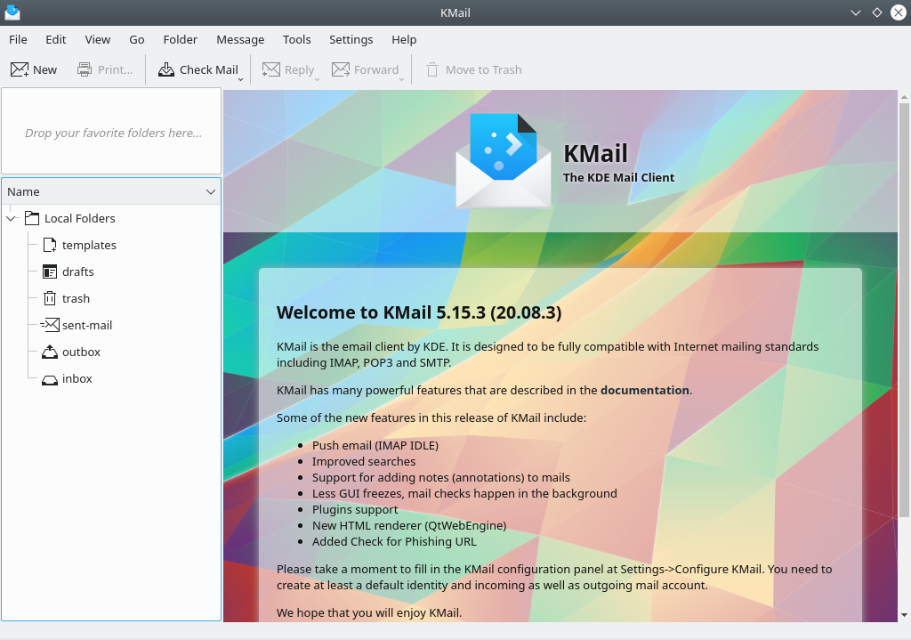 The KMail email software